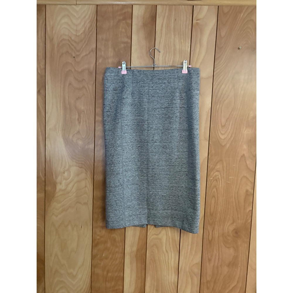 HM Womens Gray Marl Stretch Jersey Pencil Skirt Midi Length Size M 02586761